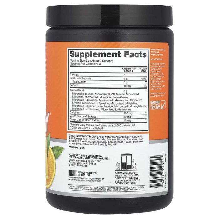 Optimum Nutrition Amino Energy 270 g Orange (AKSIYADA)