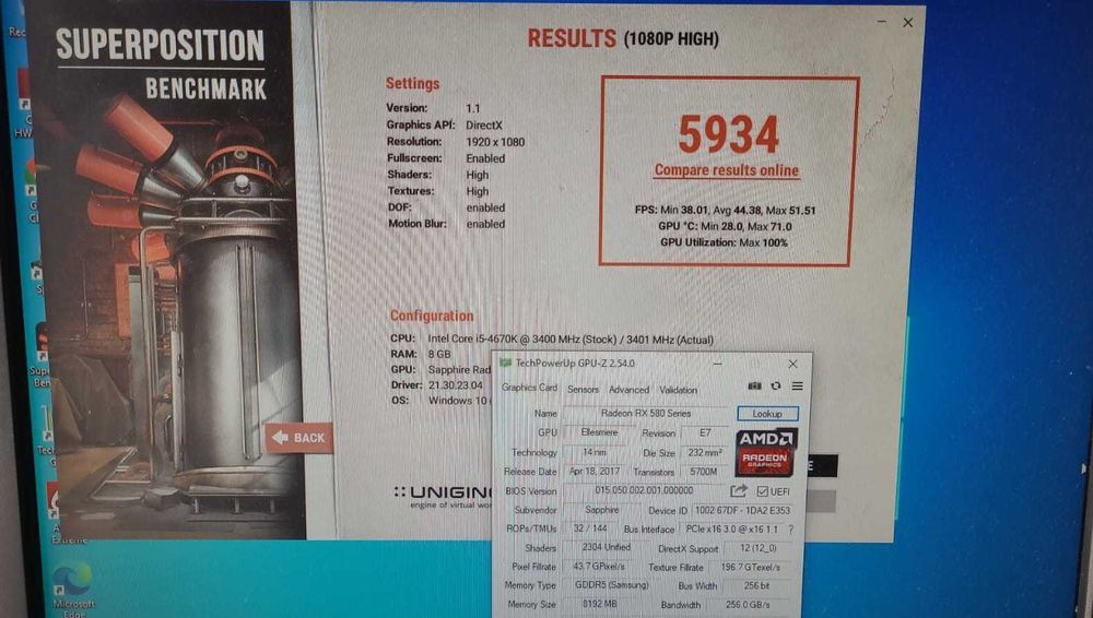 Placă video gaming AMD RX580 de 8GB, Nitro+ pe 256 biți