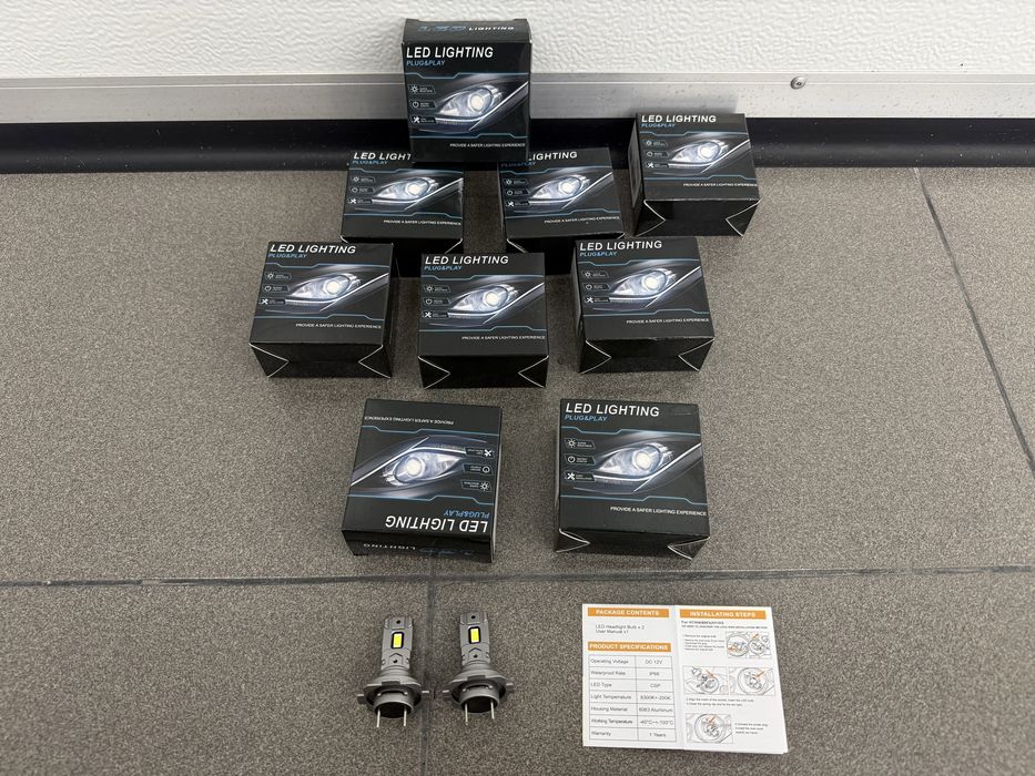 Set becuri 12v  led H7 lumina alba 6000k