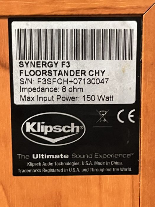 Boxe Klipsch Synergy F3 150W RMS 8Ohmi