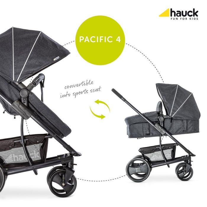 Комбинирана количка 3 в 1 Hauck - Pacific 4 Shop N drive - сива