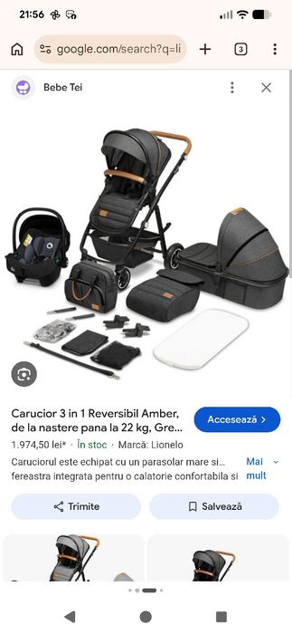 Carucior 3 in 1 Lionelo Amber, Nou