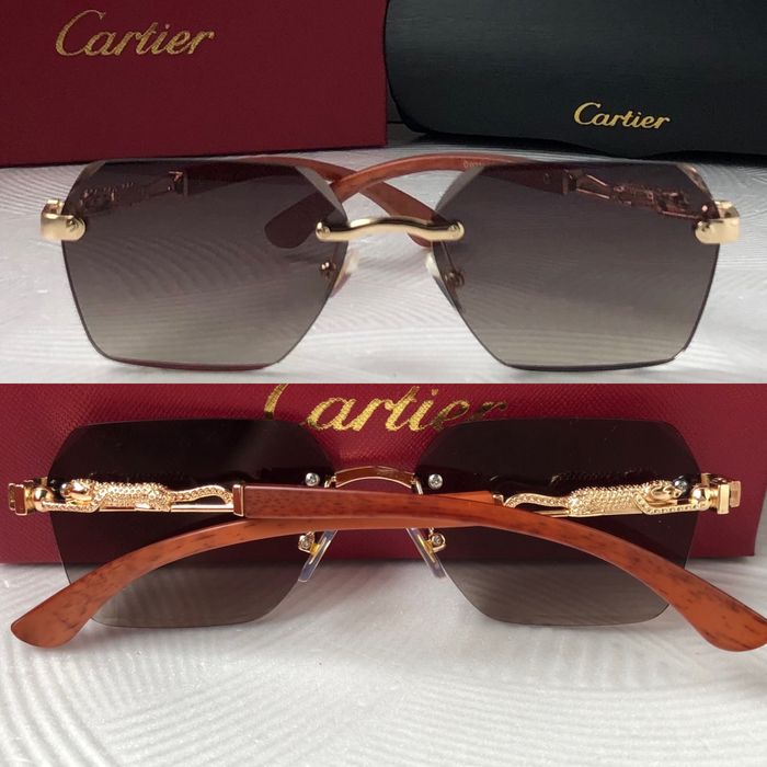 Дамски слънчеви очила дървени дръжки с пантера 5 цвята