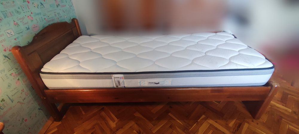 Дървено легло от чам, Матрак- Nani Modena PolyFlex, Подматрачна рамка RossMari Orthopedic