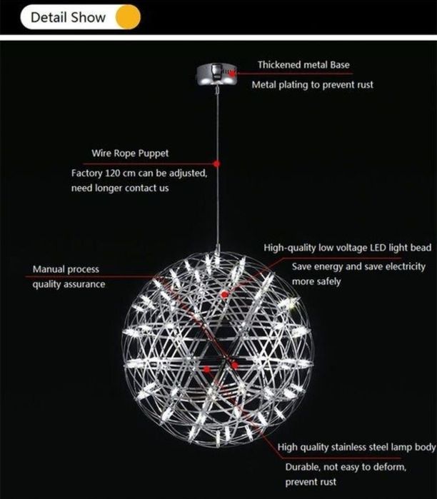 Corp de iluminat LED, crom, 43cm