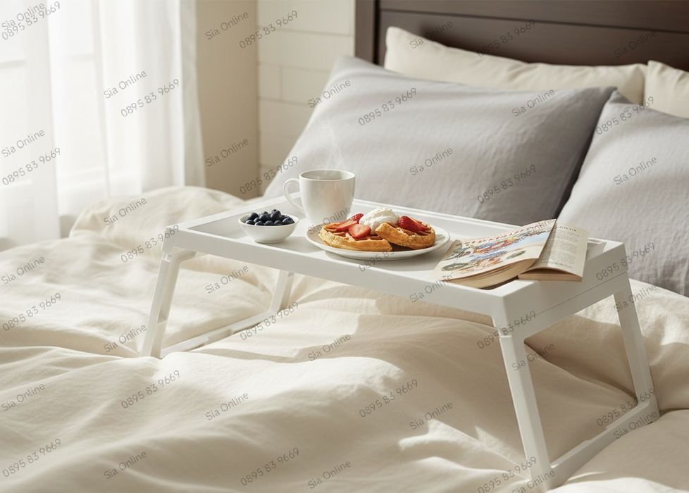 Поднос за легло, Помощна масичка, Сгъваема, 54x35x27см