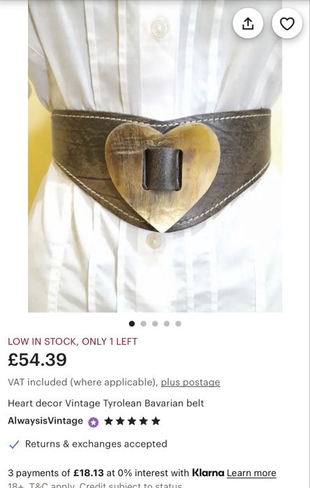 Дамски VINTAGE  колан от естествена кожа. 103см