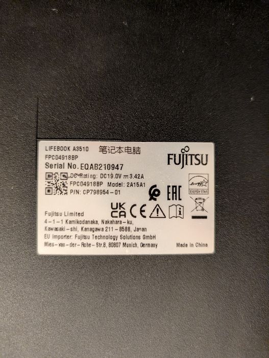 Лаптоп Fujitsu Lifibook A3510