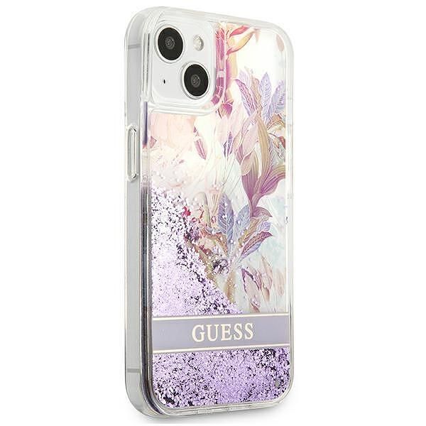 Guess hardcase flower liquid glitter - дизайнерски кейс с течност за i