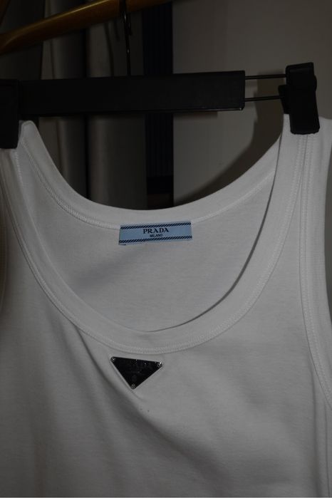 Prada logo cotton tank top 36