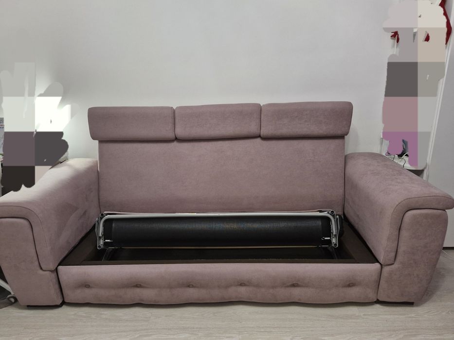 Canapea lila, extensibila, stare impecabila