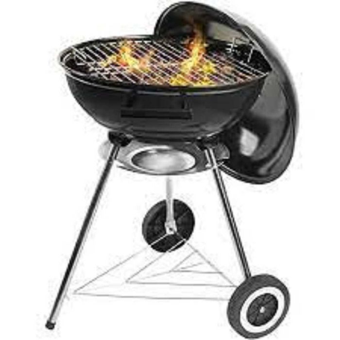 Барбекю с Капак на Дървени Въглища Сферично BBQ Скара на Колела