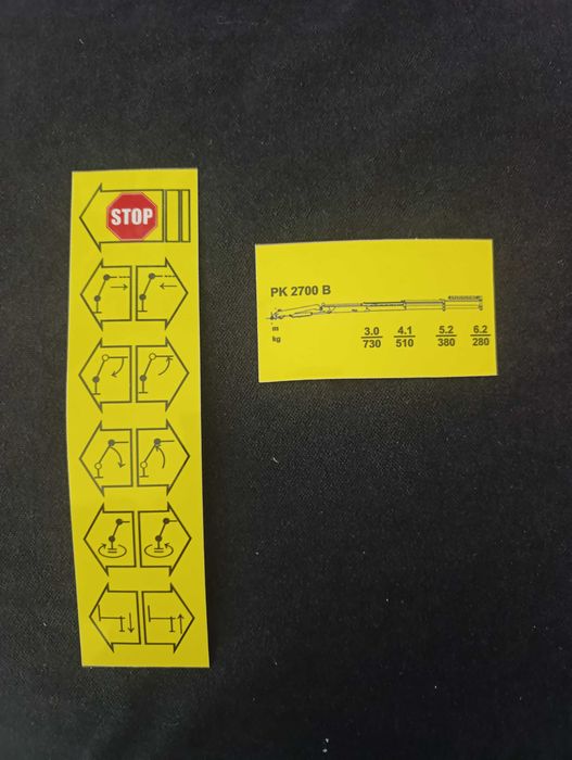 Стикери за кран Palfinger PK 2700