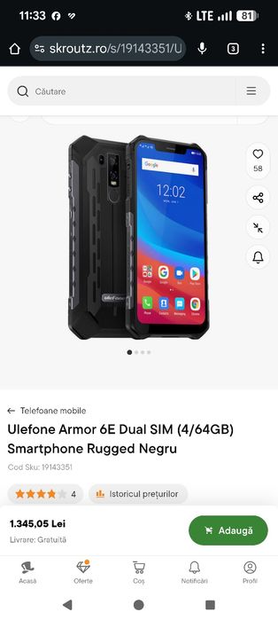 Ulefone armor 6 e  Anti șoc