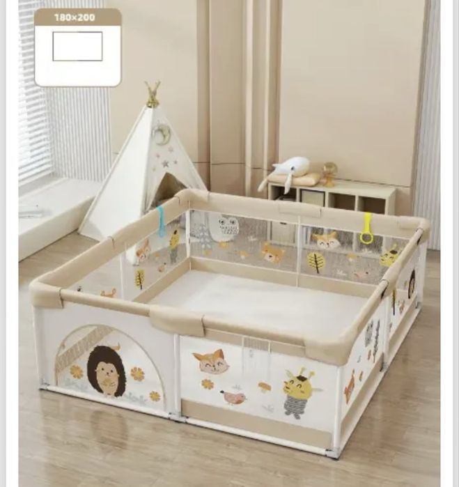 Кошара за игра с килим 180/200