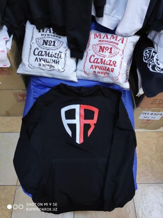 Худи хорошего качества черного цвета - размеры от XS до ХХЛ