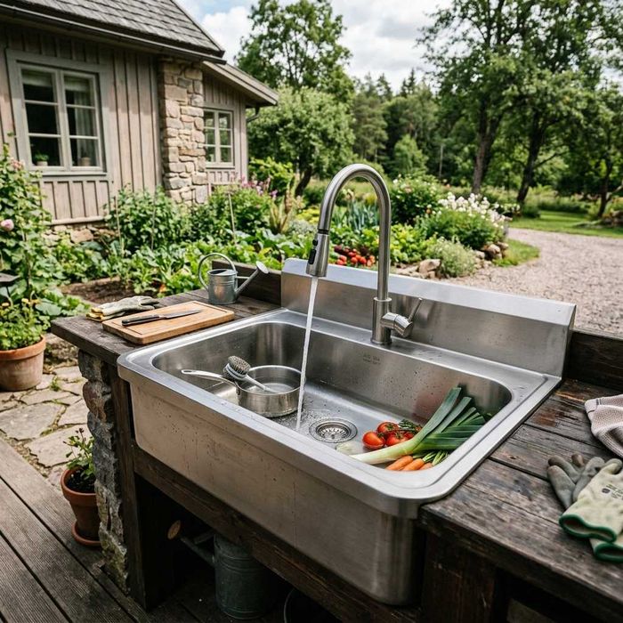 Глубокая мойка для казана / Раковина (Нержавейка) Moyka Gigant