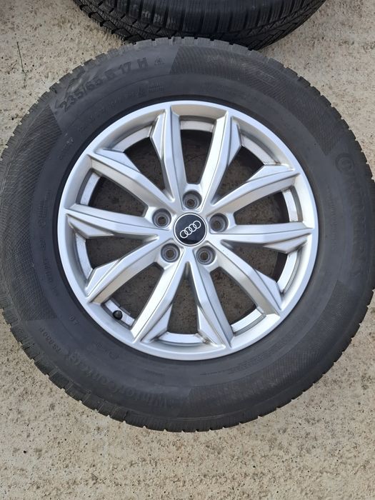 Set jante aliaj 5x112 r17  cu anvelope iarna  235 65 17 continental