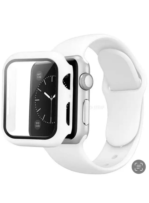 Curea TPU + Husa Plastic Geam Compatibila Ceas Apple Iphone 15