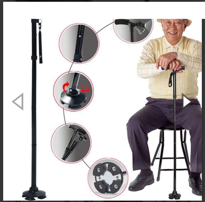 Регулируем бастун с лед фенерче