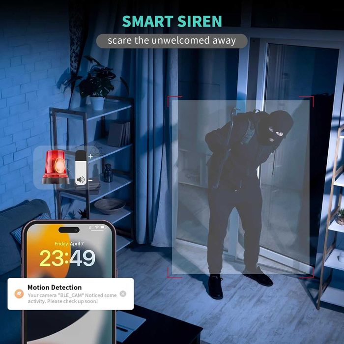 Alaga вътрешни камери,WiFi, съвм. с Alexa и Google Assistant, 2 бр.