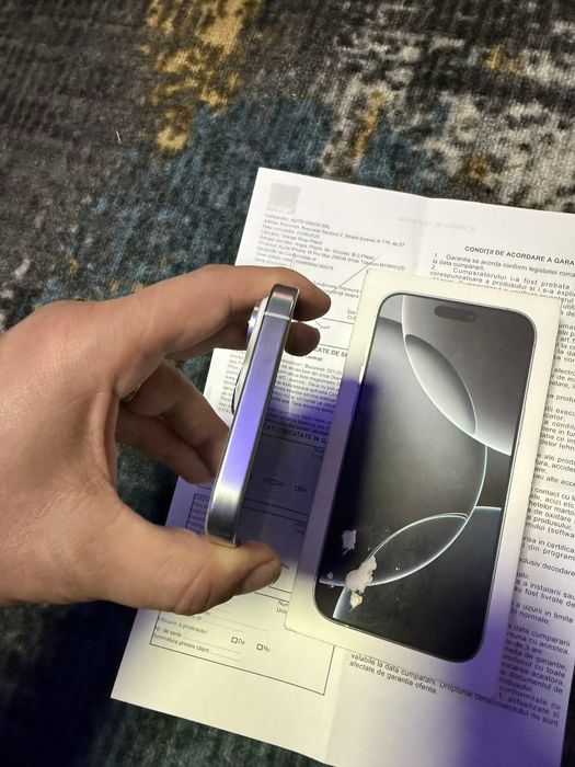 Vand/schimb Iphone 16 Pro Max 256 white Gb 99% garantie Orange ca NOU!