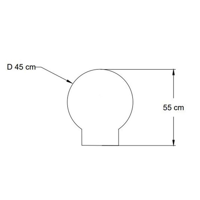 Bolard alb din beton rotund neted cu picior – 45 cm