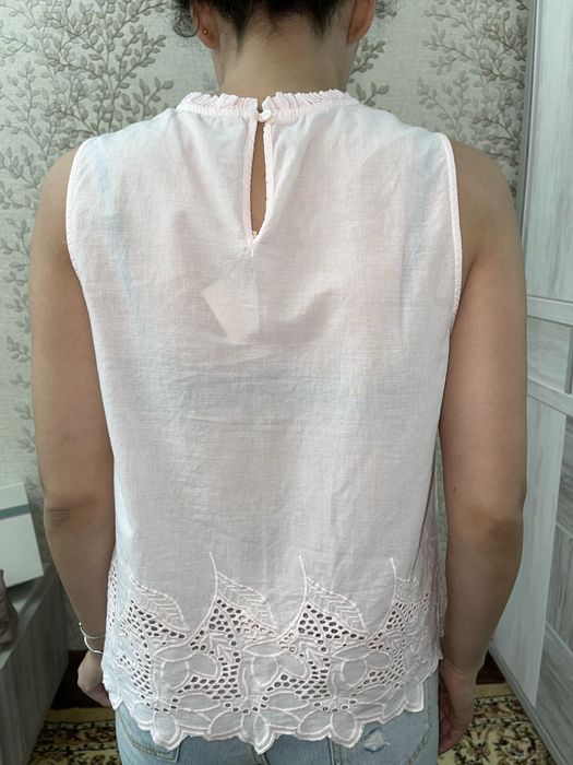 Блузка брендовая х/б нежно розовая новая