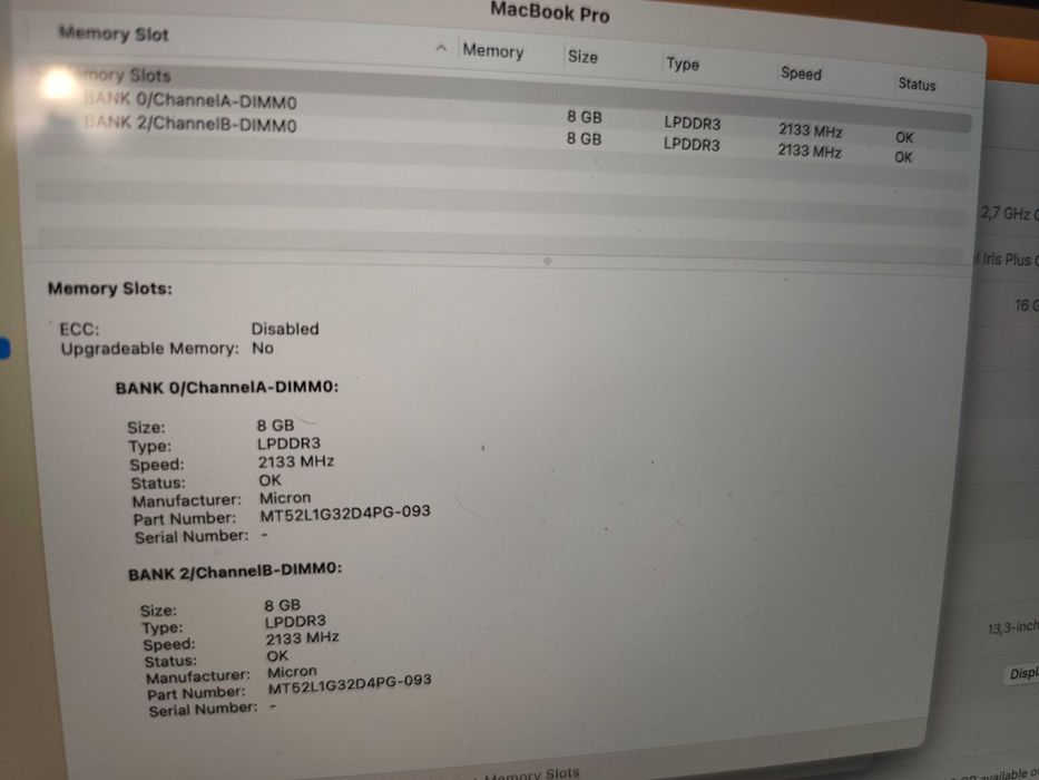 Macbook Pro 13 2018 i7 16GB RAM 2TB