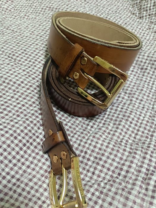 Кожаный ремень ручная работа мастера