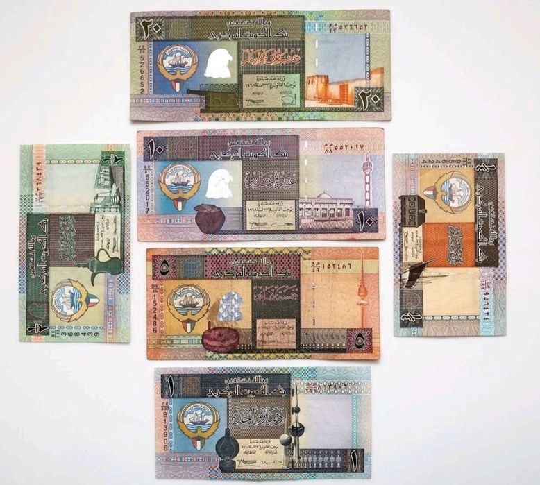 Lot 6 bancnote Dolar Kuweit