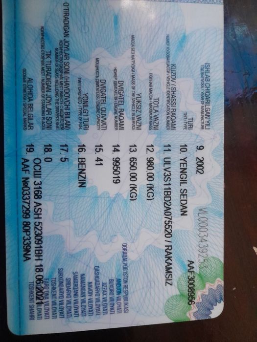 Tico daewoo sotiladi