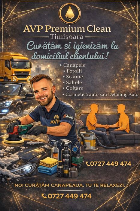 Curatare canapele/coltare/scaune/fotolii/detailing auto/TIR