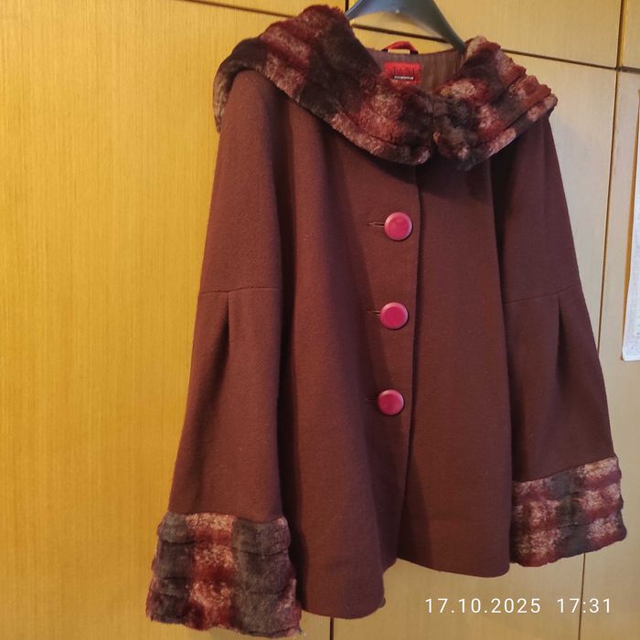 ДАМСКО вълнено ПАЛТО р. XL отлично без забележки,супер евтино