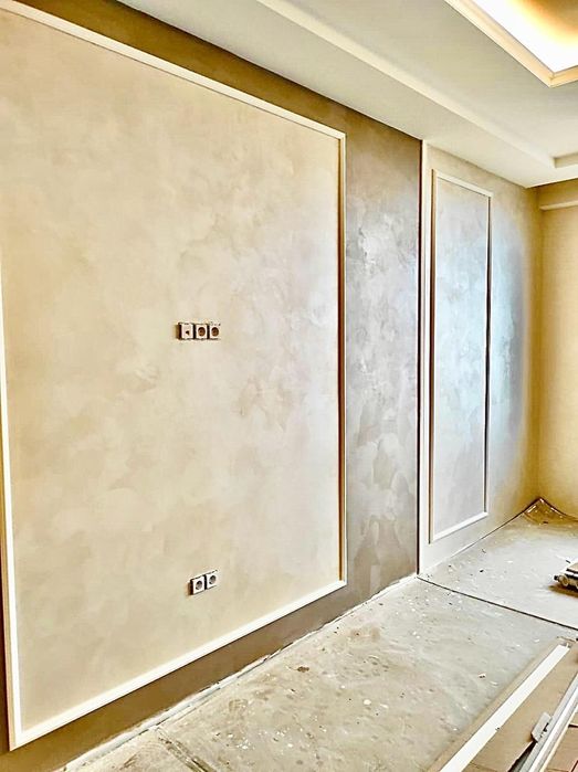 Отделочные работы: обои,  левкас, покраска,   декоративная штукатурка