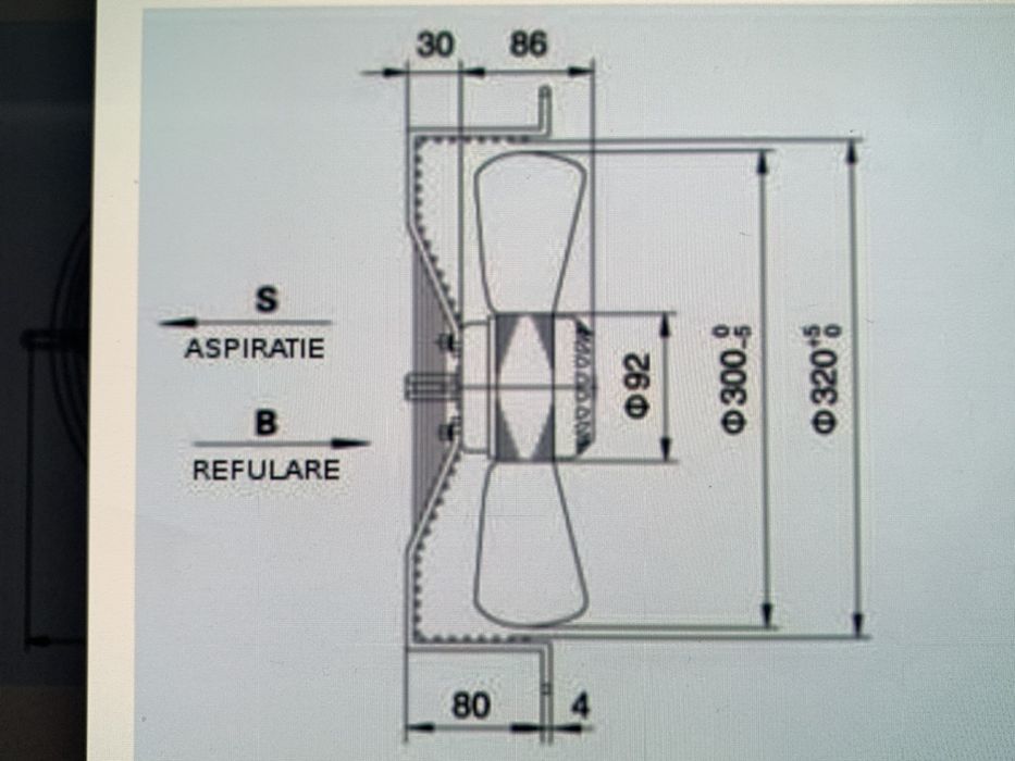 Ventilator vitrina frig 220v axial aspiratie refulare nou