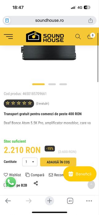 Amplificator nou-nouț Deaf Bonce Atom 5500 w rms