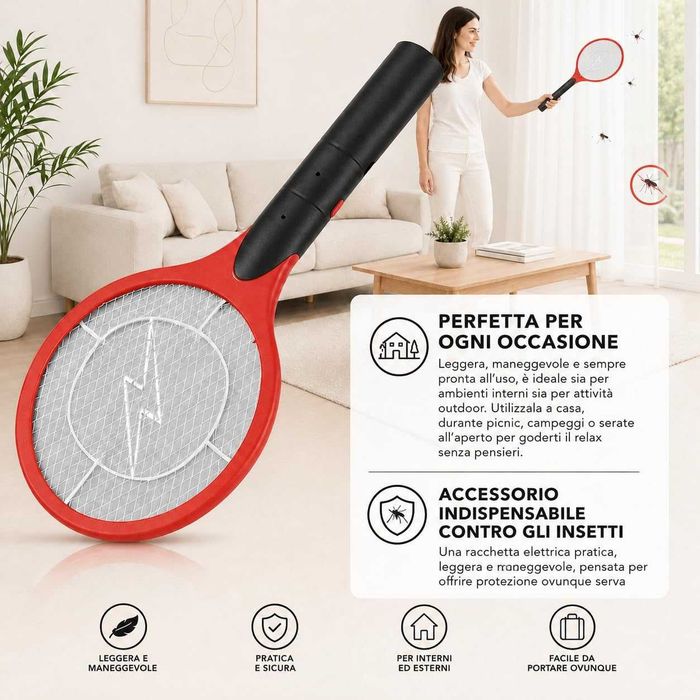 Paleta electrica anti insecte muste tantari viespi alimentare baterii
