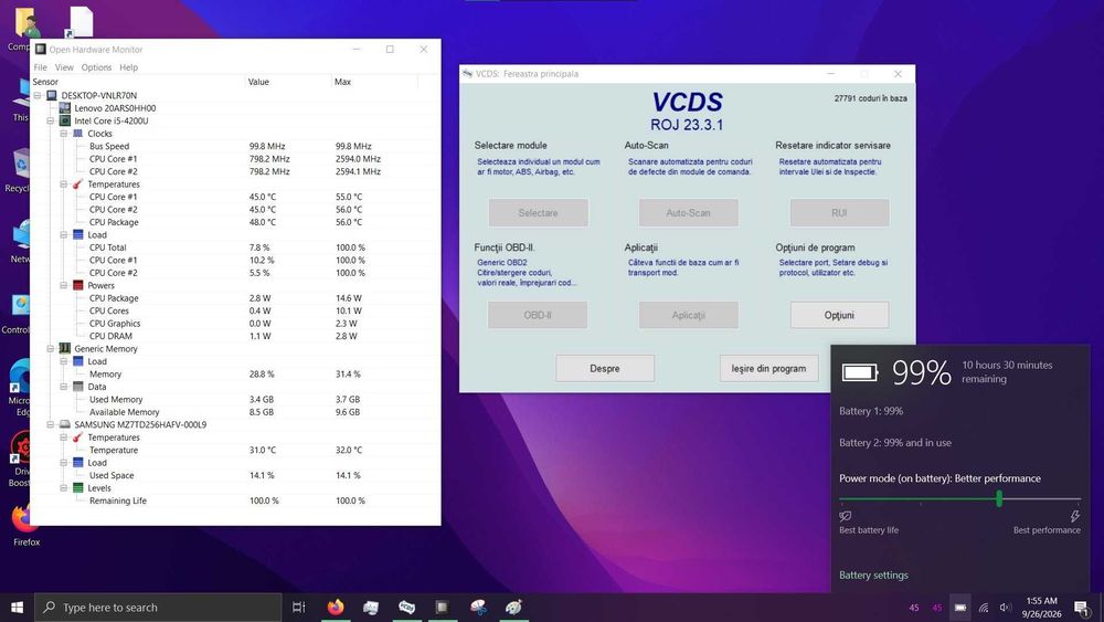 Vand Tester/Diagnoza VAG-COM VCDS Premium + Lenovo ThinkPad T440S, de 14 inchi, cu  i5-4200U, 8Gb Ram, SSD 128 gb, baterie noua