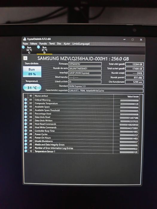SSD M2 Samsung 256 GB PCIE Gen 3