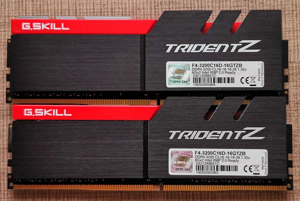памет RAM G.Skill Trident Z 16GB (2x8GB) DDR4-3200 CL16-18-18-38 XMP 2.0, 1.35V