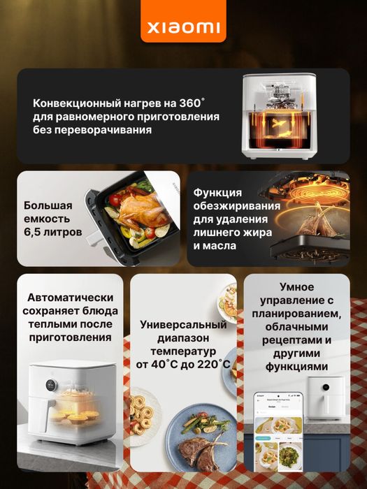 Xiaomi aerogrill 6.5 litr. Аэрогриль xiaomi 6.5 литров.