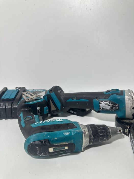 Makita Set Profesional 18V LXT – Flex DGA504 + Autofiletanta DFS452 + 2 Acumulatori + Incarcator