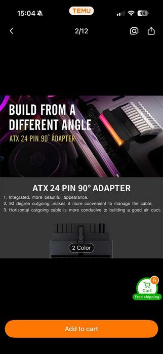 Placa de Baza - Adaptor RGB 90 grade pentru placa de baza pc