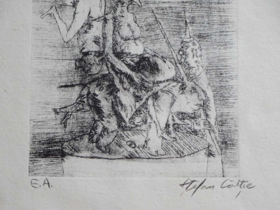 Gravura Stefan Caltia, ‘Circ’ - Tablou vechi deosebit