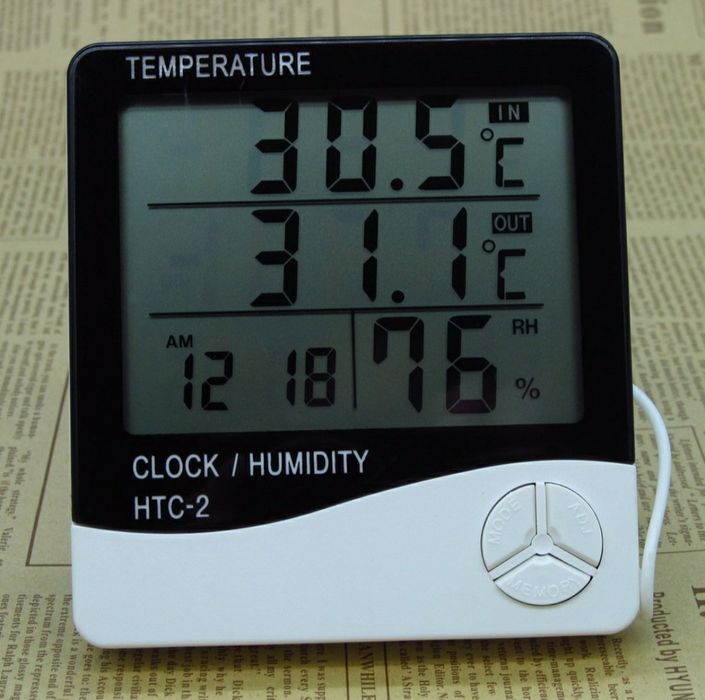 HTC-2*Комнатный градусник*термометр*гигрометр*с наружной датчиком*скла