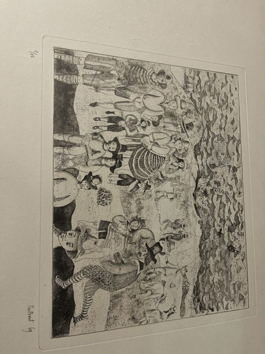 Антикварна картина техника суха игла , само 15 бройки 69г. авторска !