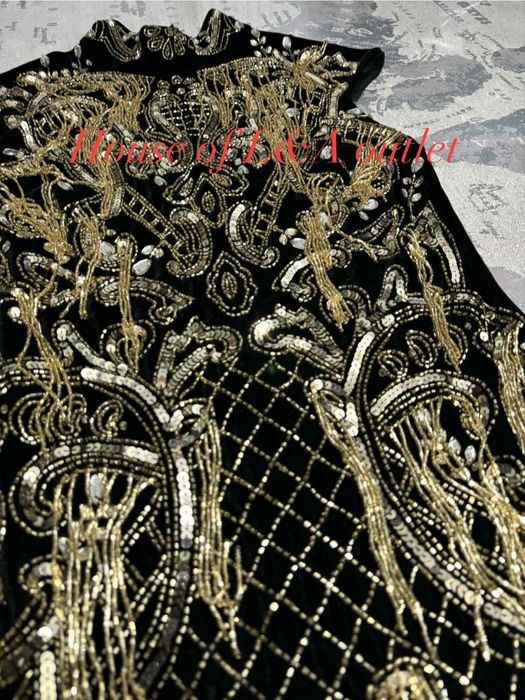 Rochie Asos din catifea / bijuterie / franjuri