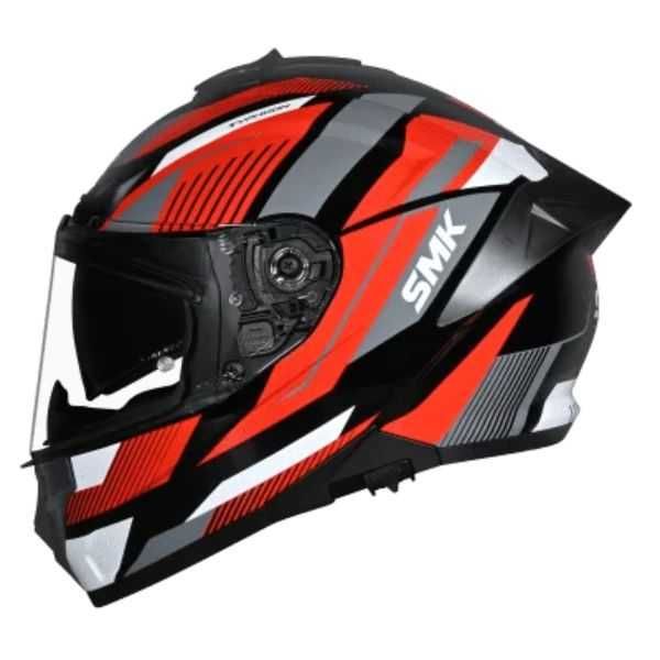Топ Цена Мото каска SMK TYPHOON SPARKO red/white/gray,вградени очила 2026