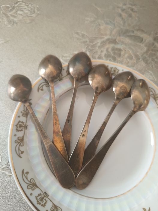Серебряные ложки. Набор 6 штук.